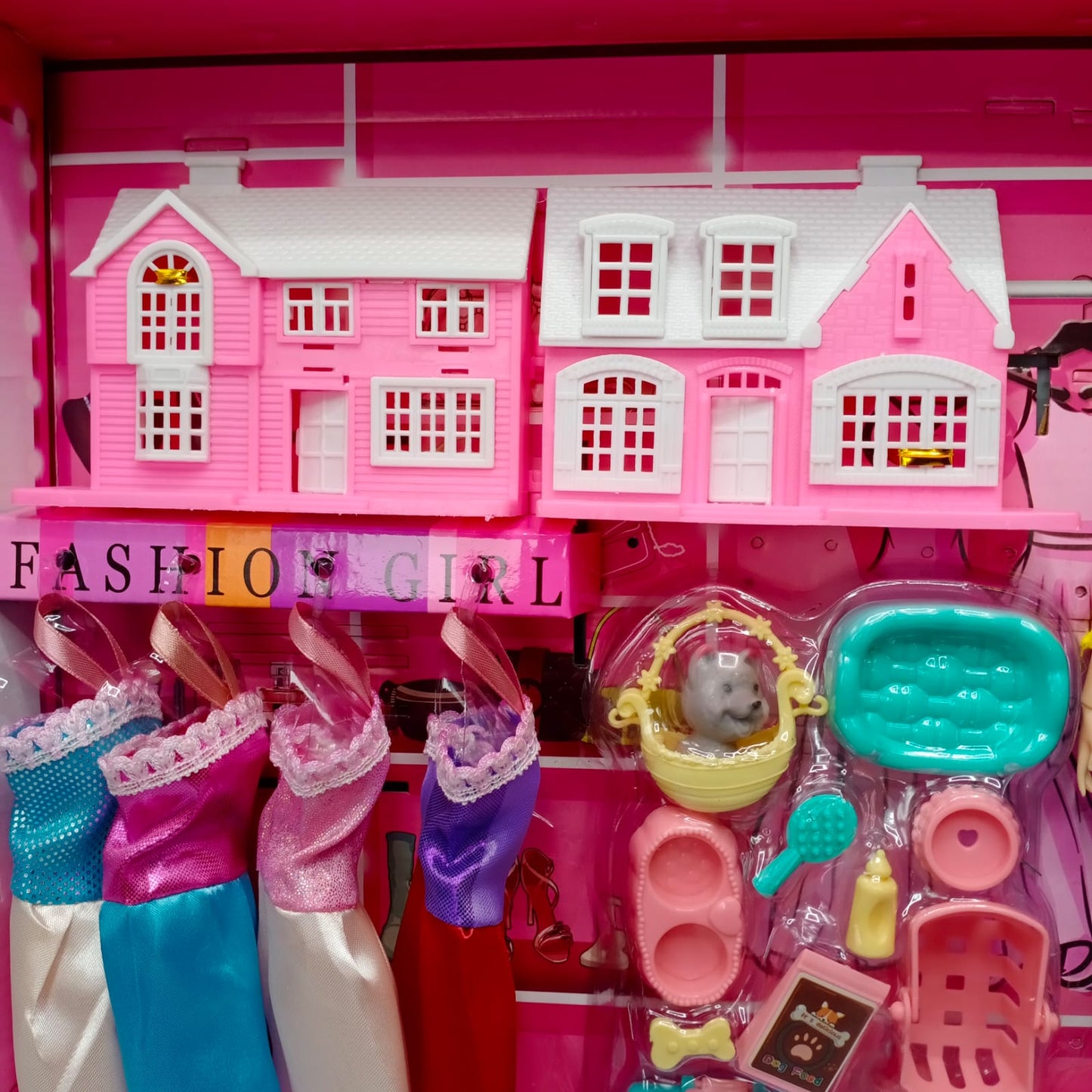 Dolls With Their Personal Wardrobe and House for Kid Girls Play