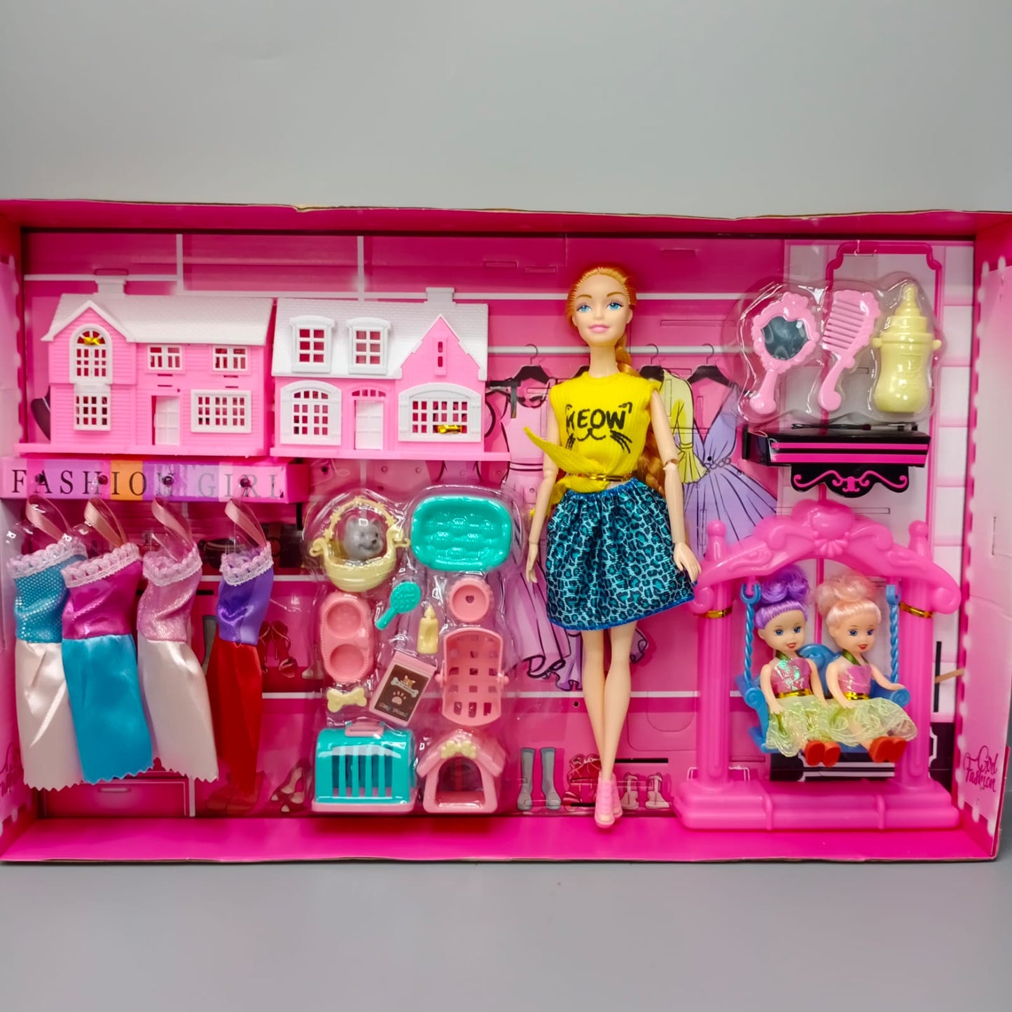 Dolls With Their Personal Wardrobe and House for Kid Girls Play