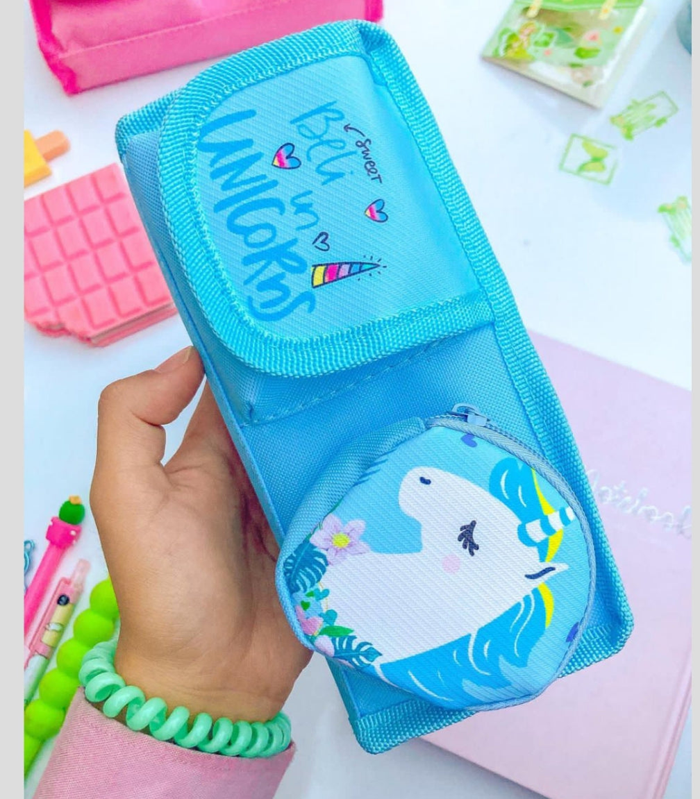 UNIQUE Unicorn Art Polyester Pencil Box Pouch