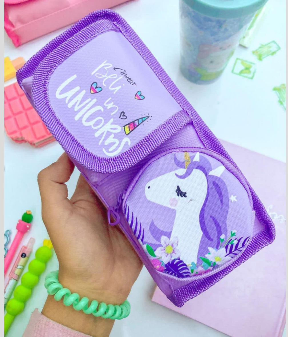 UNIQUE Unicorn Art Polyester Pencil Box Pouch