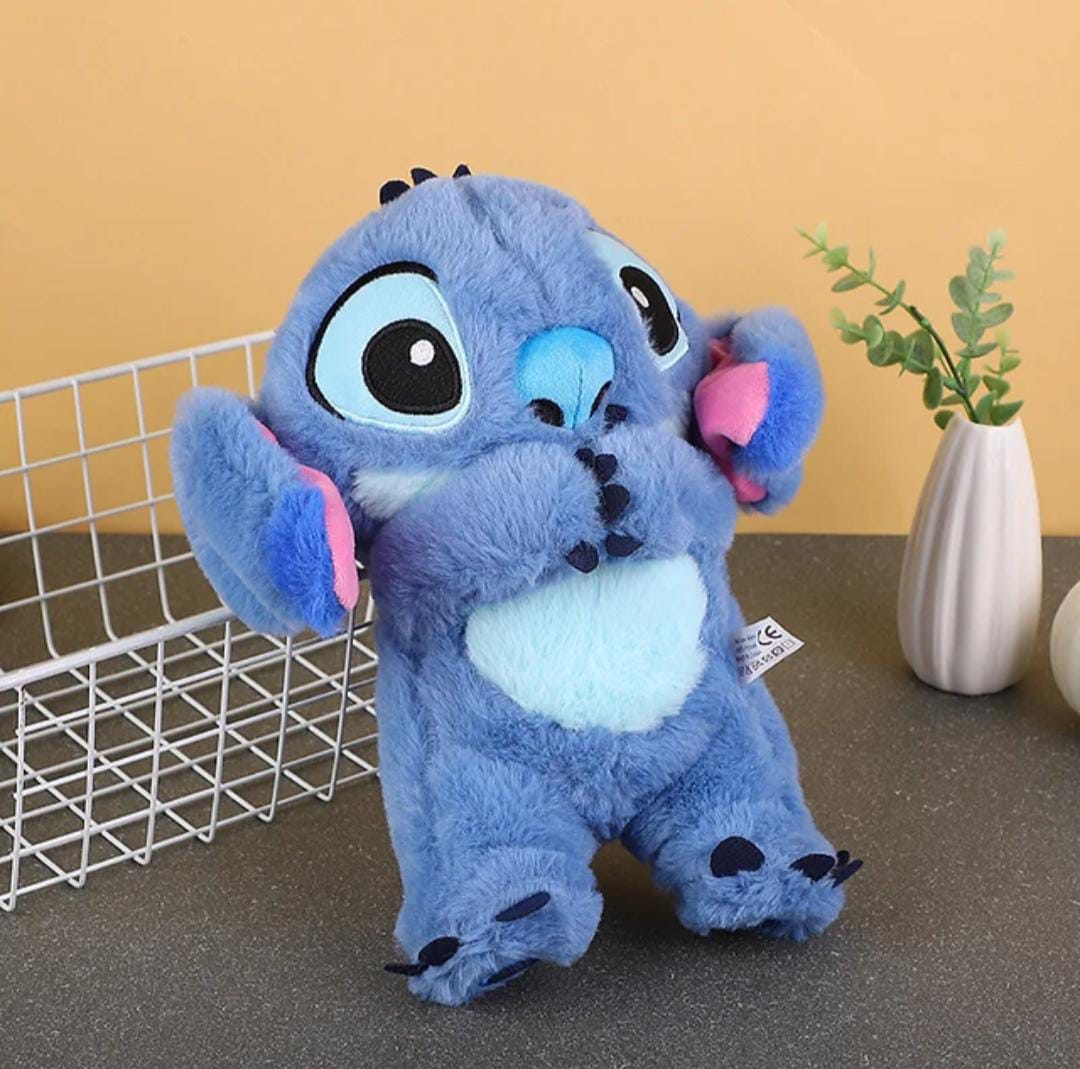 Kawaii Stitch Plush stuffed toy doll gift with music lights Breathing and airbag