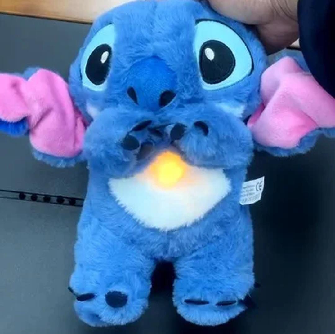 Kawaii Stitch Plush stuffed toy doll gift with music lights Breathing and airbag