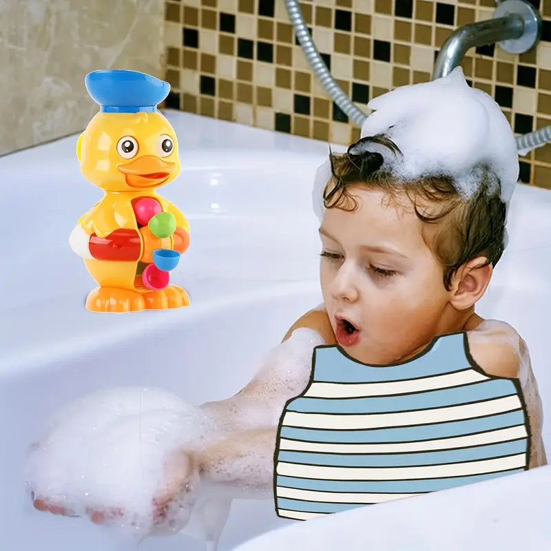 Interactive Duck Bath Toy with a Water Wheel And Spinning Eyes