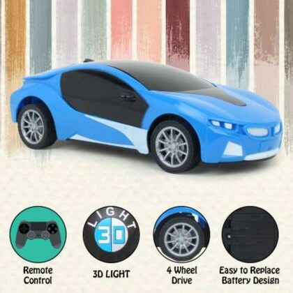 Remote Control RC Rechargeable Racing Car for Kids (Blue)