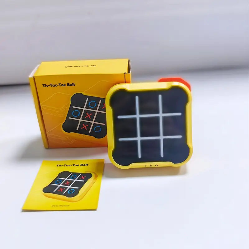 Yellow Rectangle Portable Tic-Tac-Toe Bolt Game (Pre-Order)