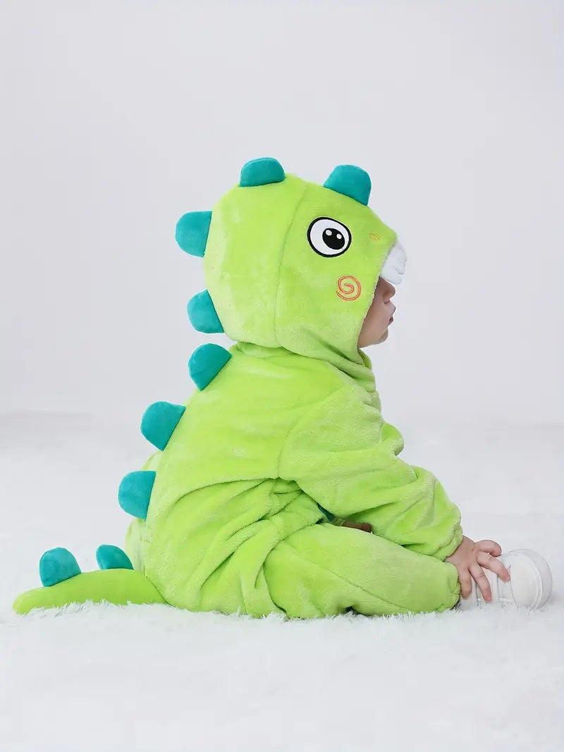 Little Baby Cute Cartoon Dinosaur Long Sleeve Hooded Romper (PRE-ORDER)