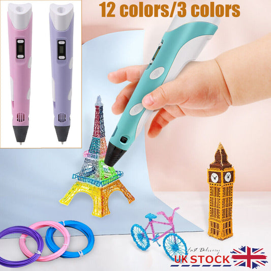 3D Printing Pen with LCD Display Compatible with 1.75mm PLA/ABS Filament USB