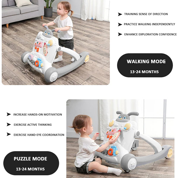 Premium 2 In 1 Baby Activity & Walker In Fiber Material With Musical Tray