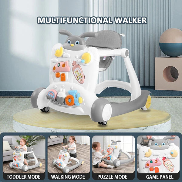 Premium 2 In 1 Baby Activity & Walker In Fiber Material With Musical Tray