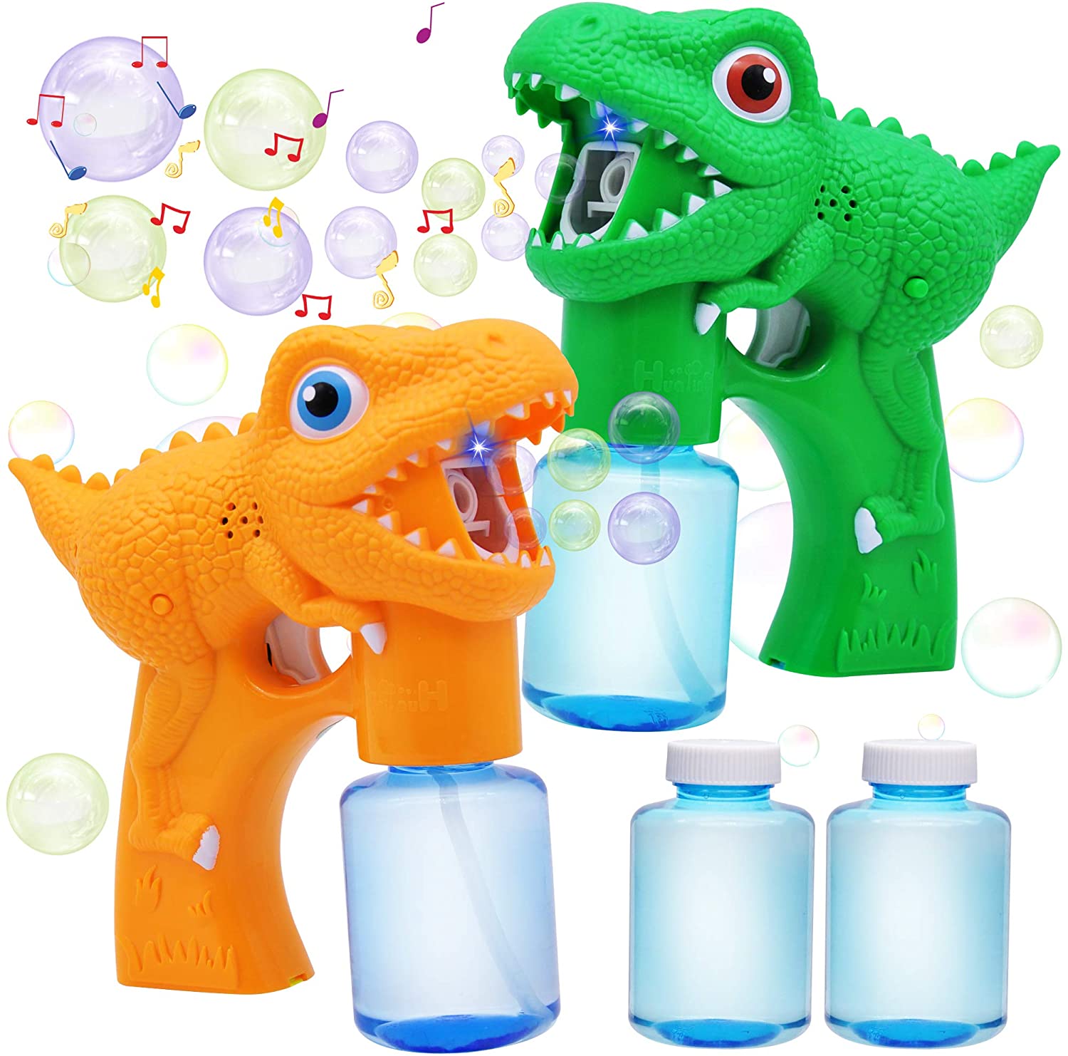 Battery Operated Dino Bubble Gun With Music and Light For Kids – Toyster