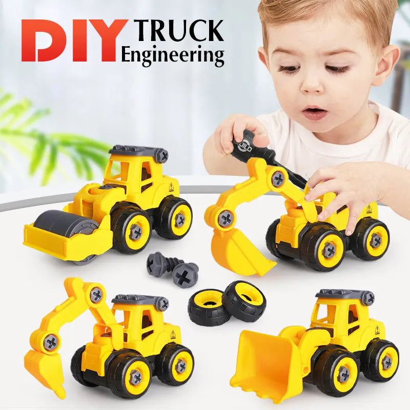 Pull Back Transporter Truck Engineering Construction Vehicles Toys for Kids