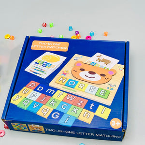 Wooden Alphabets Spelling, Reading and Color Cognition Puzzles For Kids Preschool Learning and Education