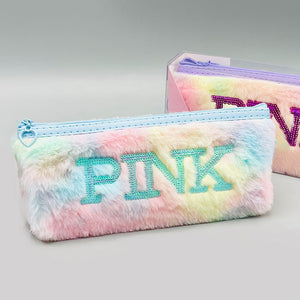 Fluffy Pencil Pouch Geometry For Kids