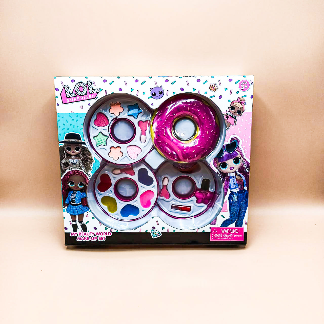 Kids Real Washable Donut Style Makeup Playsets, For Girl Gifts, Safe & Non-Toxic