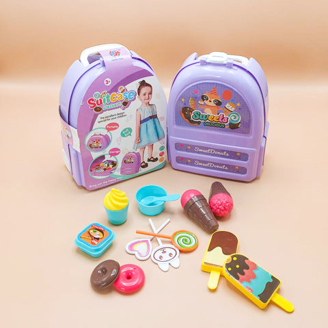 Dessert Suitcases For kids Playset with Accessories, Adorable Travel Suitcase