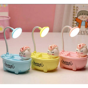 Mini Table LED Cartoon Lamp Pen Holder And Pencil Sharpener For School Kids Or Adults