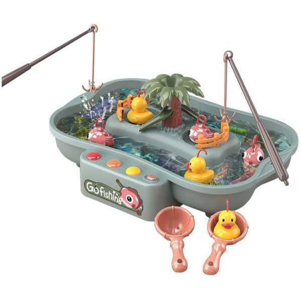 Fishing Game Toy for Kids Electronic Toy Fishing Set with Slideway