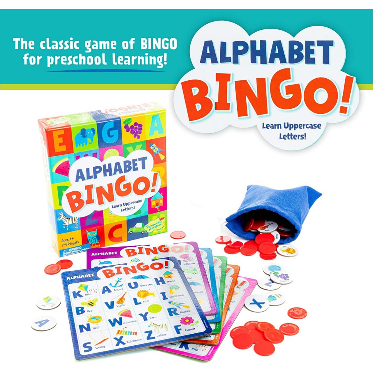 Alphabet Bingo Letter For Preschool Learning and Educational Board Game For Montessori Kids