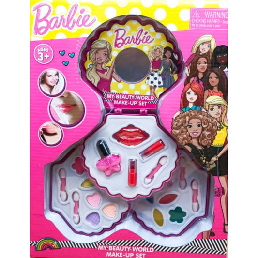 Barbie Children Makeup Kit Cosmetic Case With Appealing Colors For Princess Play