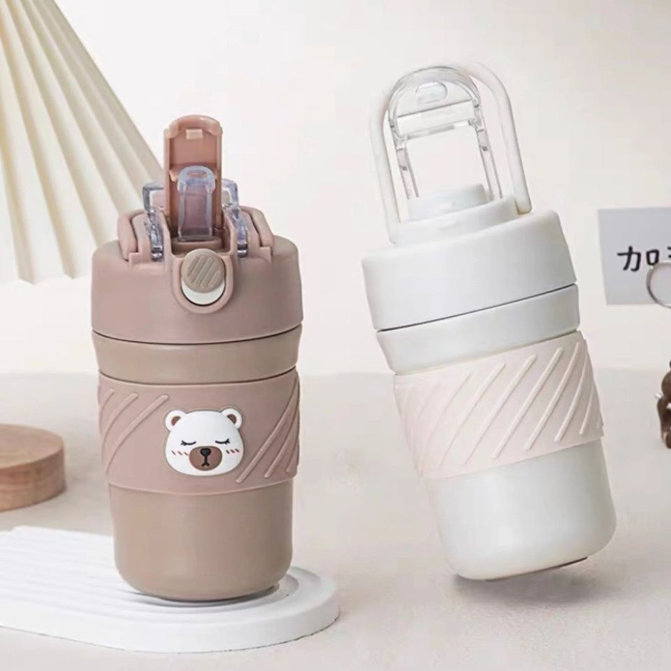 Cute Teddy Bear Mug Bottle with Insulated Thermos