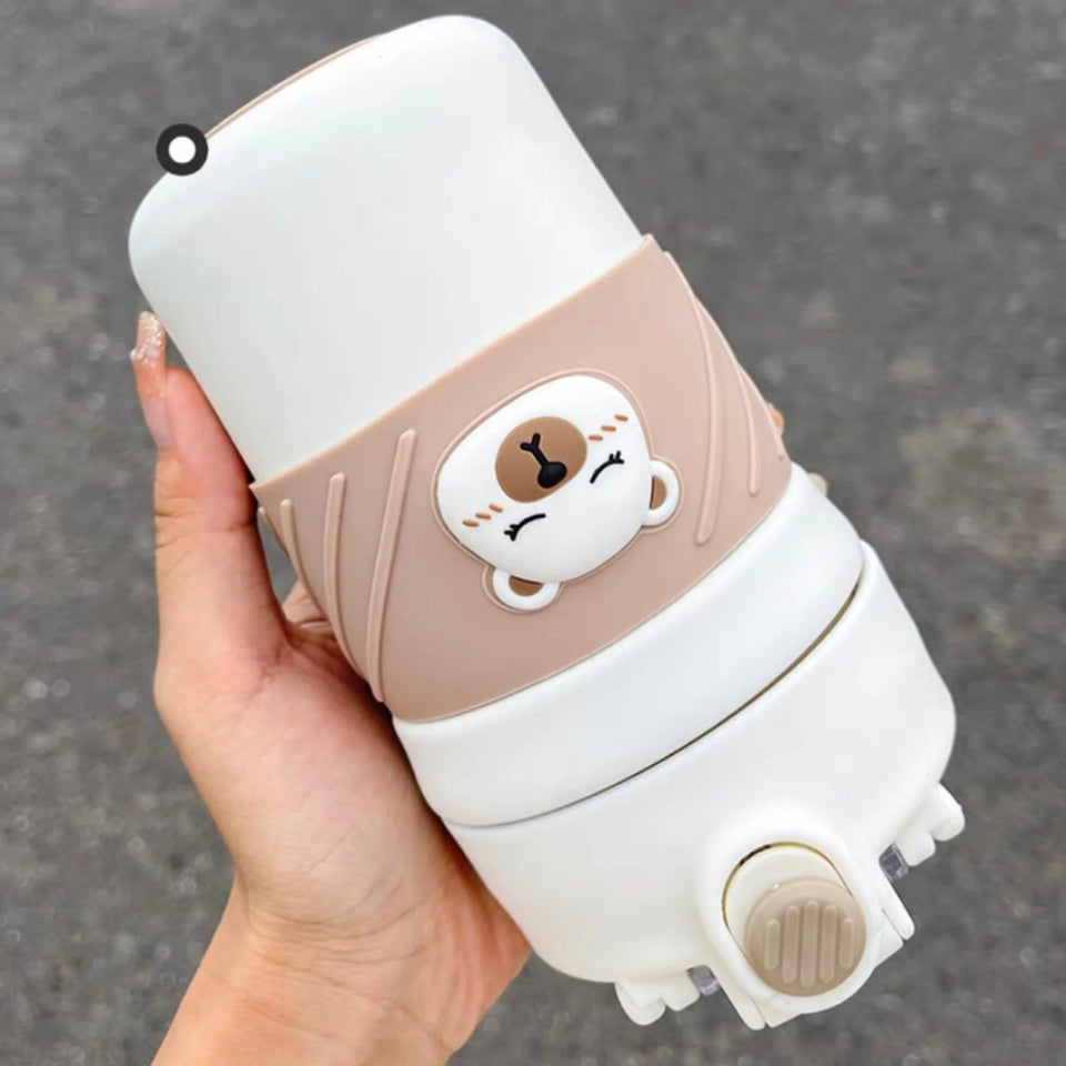 Cute Teddy Bear Mug Bottle with Insulated Thermos