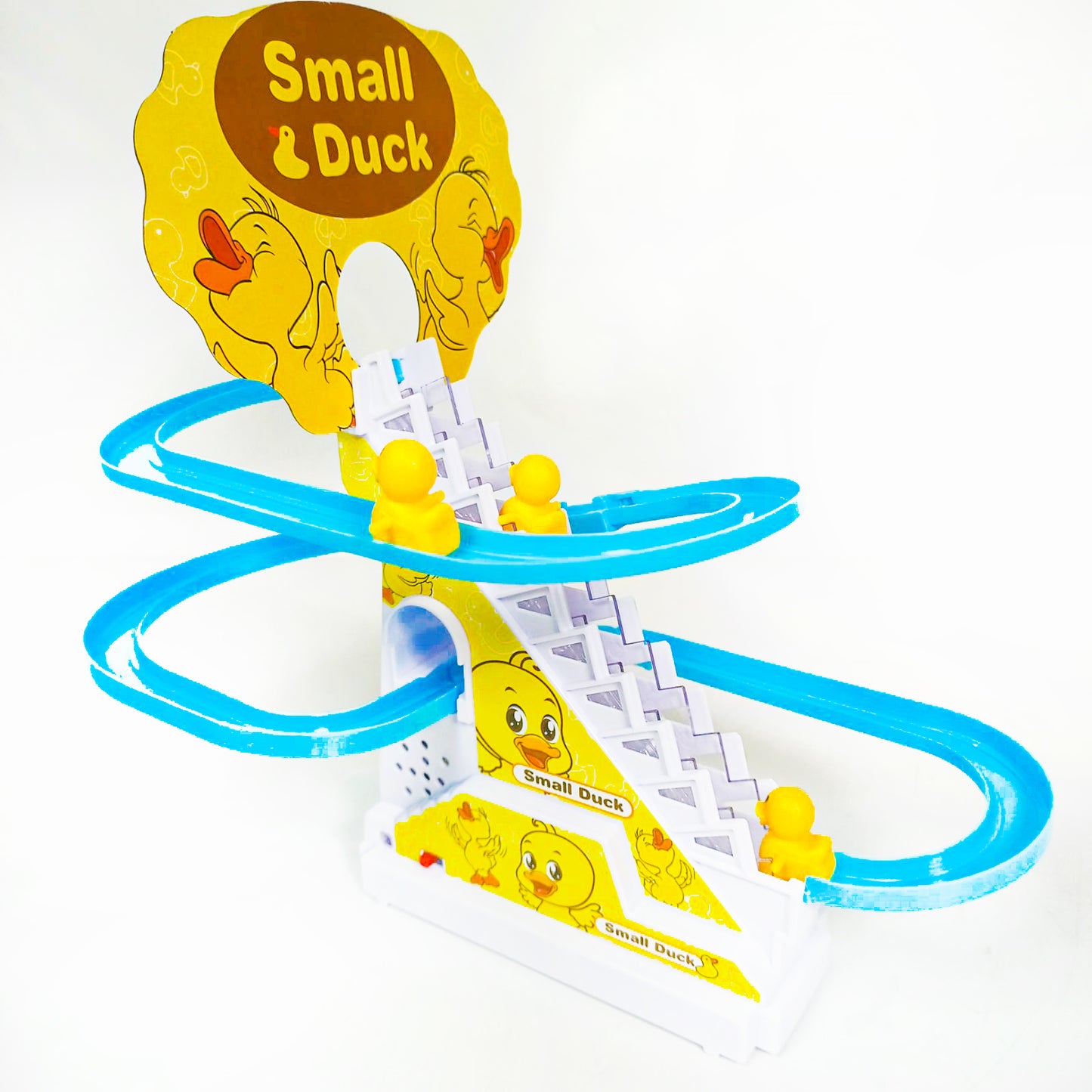 Little Duck Track Slide Electric Climbing Stairs Roller Coaster Toy Set