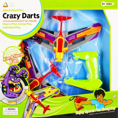 Crazy Darts Archery Set With Slingshots and Removeable Targets, Great Indoor and Outdoor Practice Shooting Games for Kids