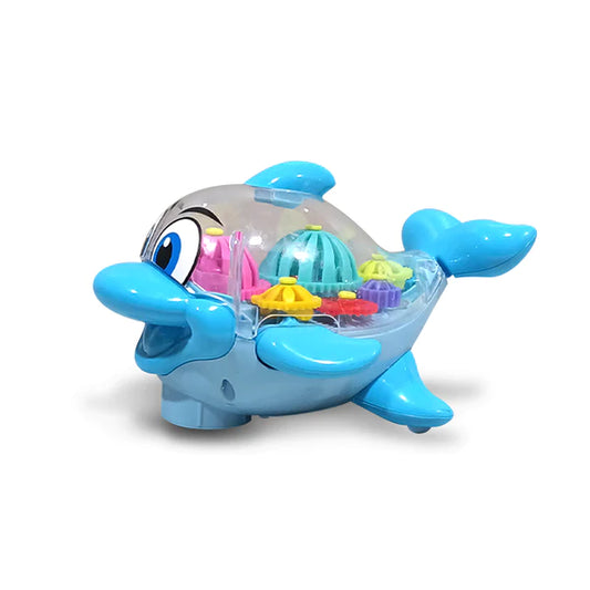 Musical Electrical Universal Dolphin Gear Transparent Toy For Kids And Toddlers