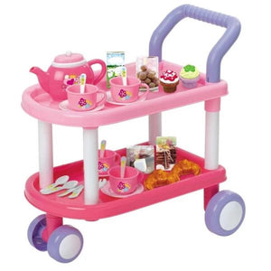 Kitchen Tea Cart Trolley With Kitchen Accessories For Kids Play and Entertainment